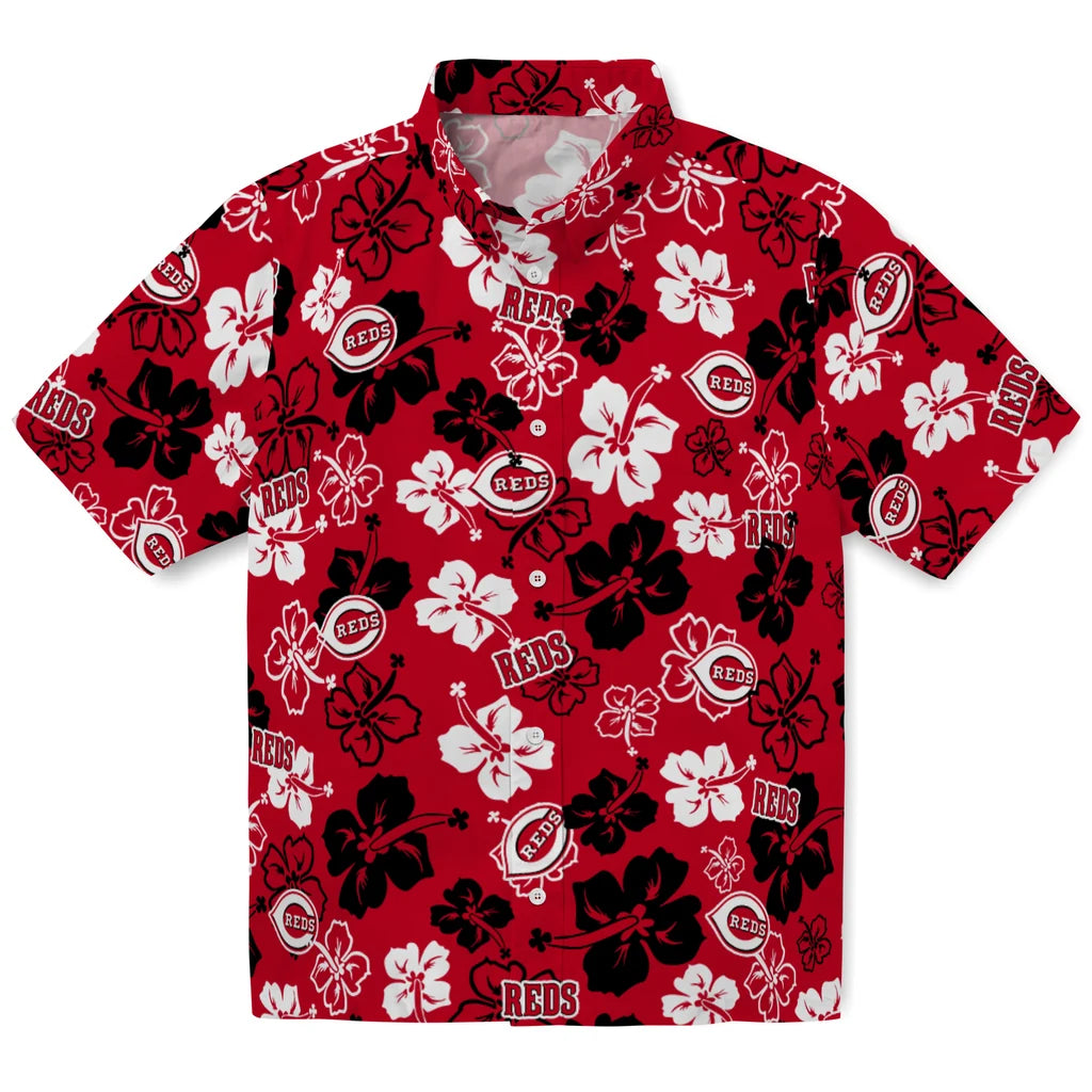 Cincinnati Reds Hawaiian Shirt - Hibiscus Flower Design | Moonbestprint