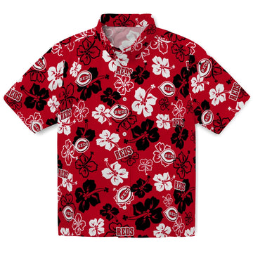 Cincinnati Reds Hawaiian Shirt - Hibiscus Flower Design | Moonbestprint