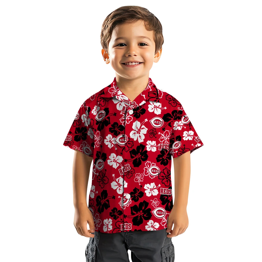 Cincinnati Reds Hawaiian Shirt - Hibiscus Flower Design | Moonbestprint