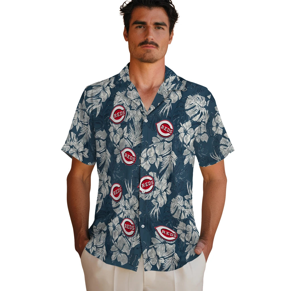 Cincinnati Reds Hawaiian Shirt - Hibiscus Flowers | Moonbestprint