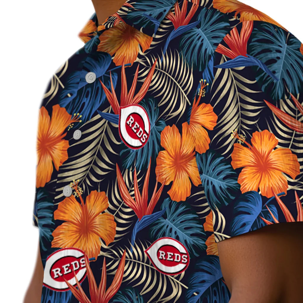 Cincinnati Reds Hawaiian Shirt - Hibiscus Foliage | Moonbestprint