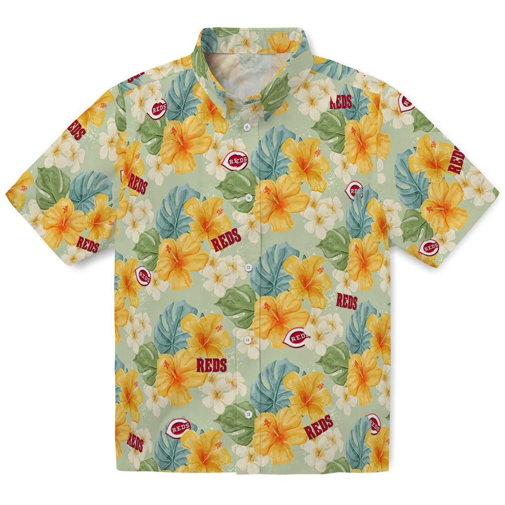 Cincinnati Reds Hawaiian Shirt - Hibiscus Mood | Moonbestprint