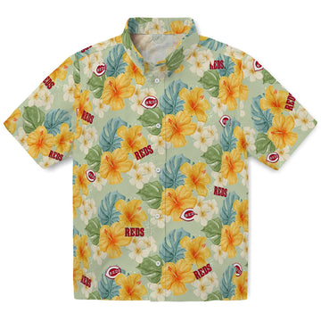 Cincinnati Reds Hawaiian Shirt - Hibiscus Mood | Moonbestprint