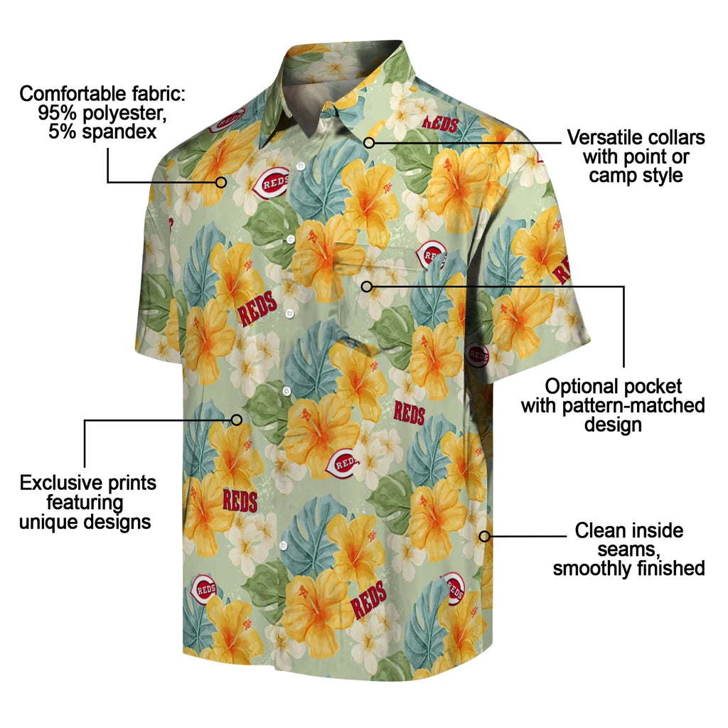 Cincinnati Reds Hawaiian Shirt - Hibiscus Mood | Moonbestprint