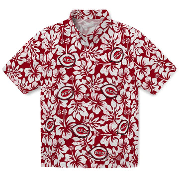 Cincinnati Reds Hawaiian Shirt - Hibiscus Motif | Moonbestprint
