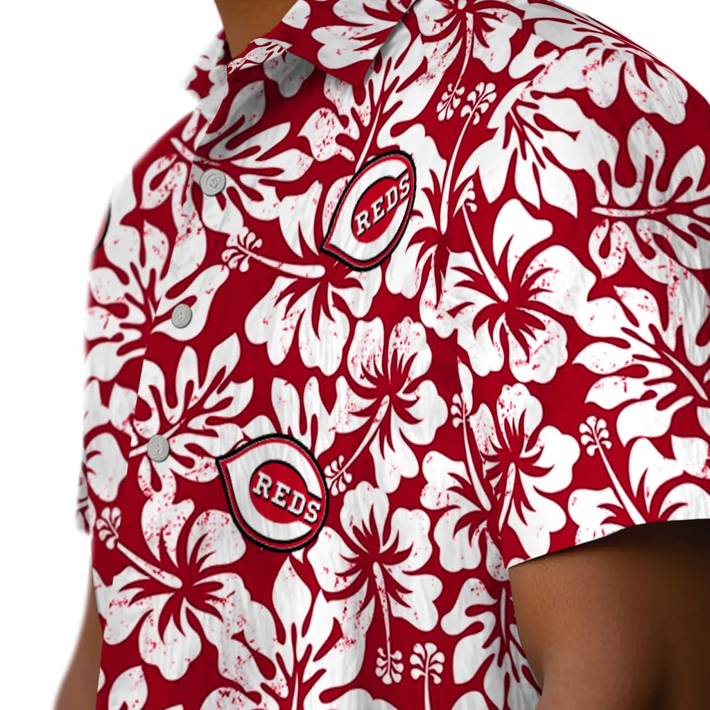 Cincinnati Reds Hawaiian Shirt - Hibiscus Motif | Moonbestprint