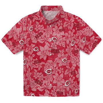 Cincinnati Reds Hawaiian Shirt - Hibiscus Oasis | Moonbestprint