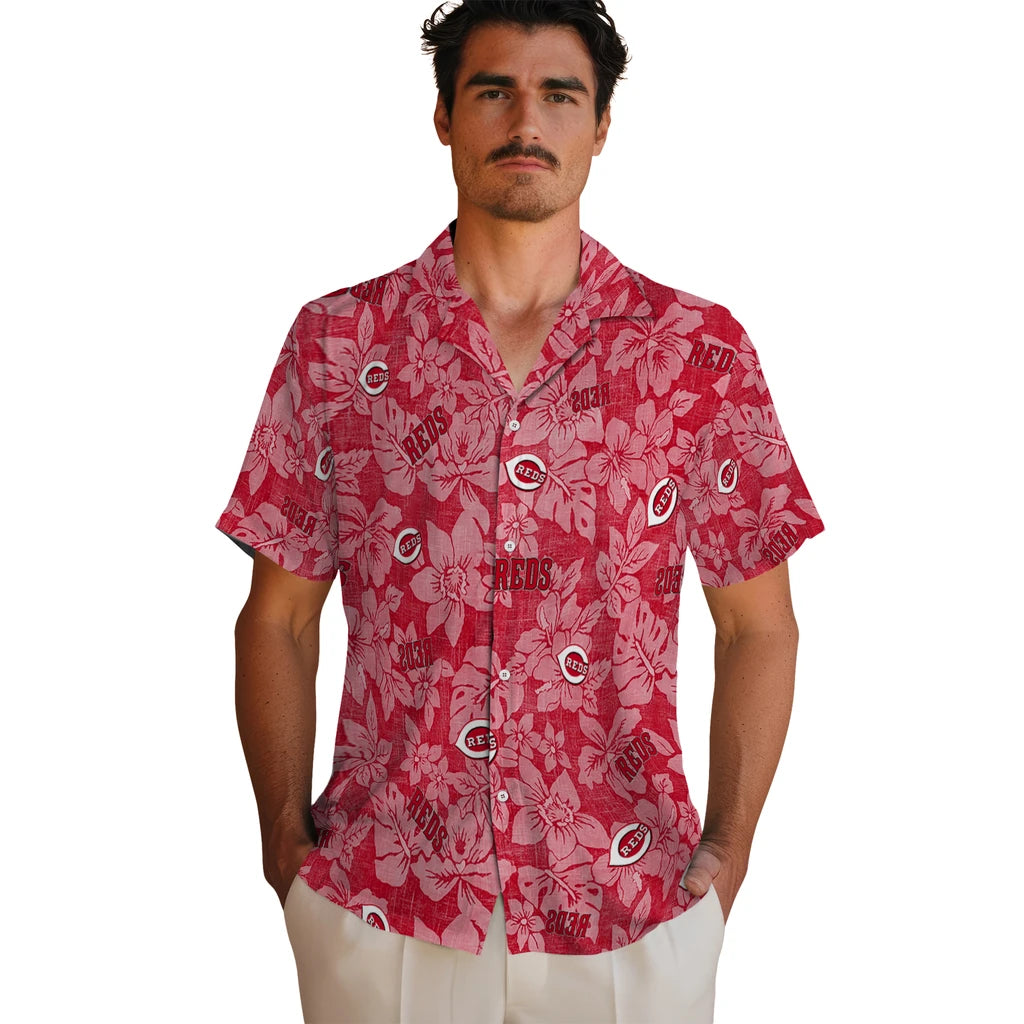 Cincinnati Reds Hawaiian Shirt - Hibiscus Oasis | Moonbestprint
