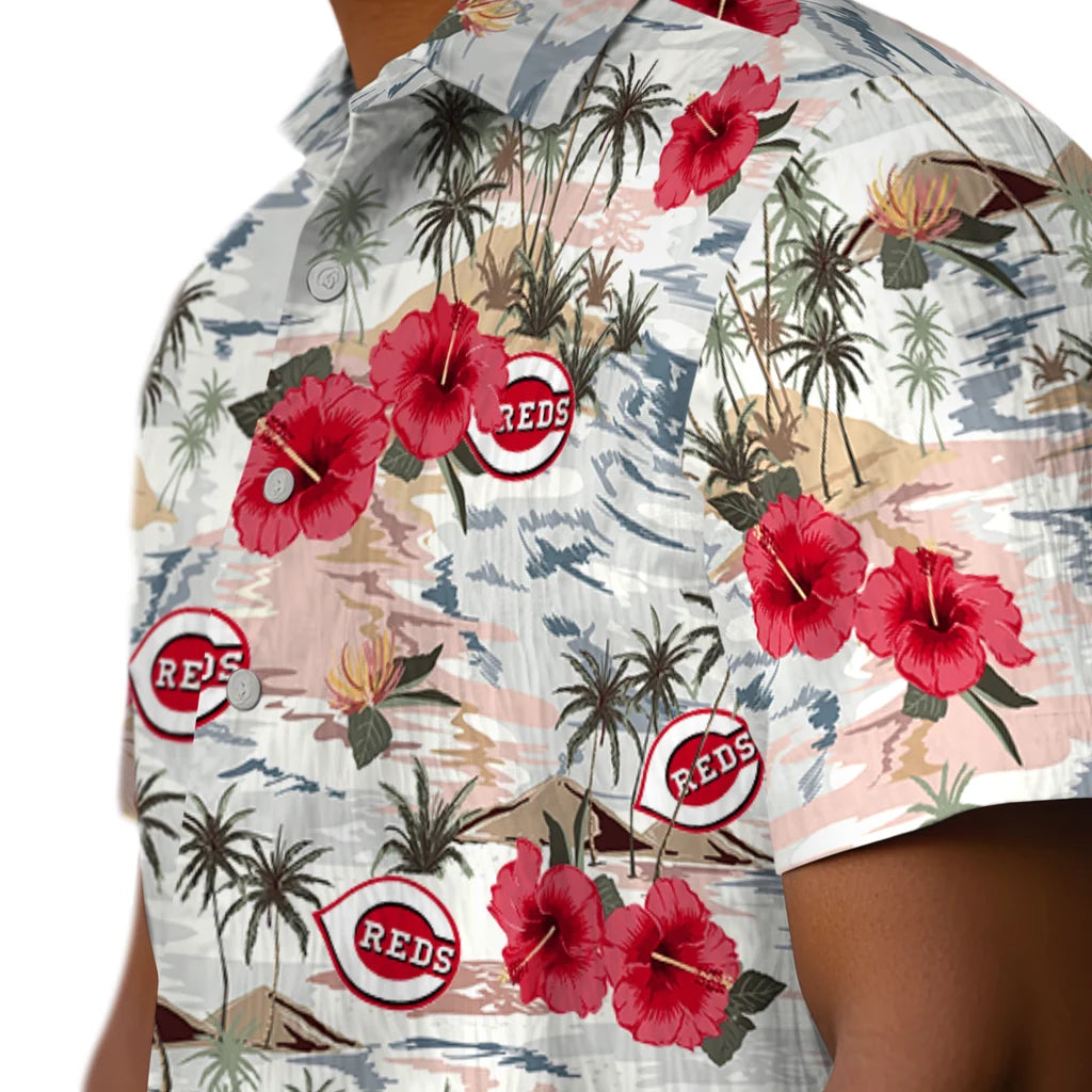 Cincinnati Reds Hawaiian Shirt - Hibiscus Seaside | Moonbestprint