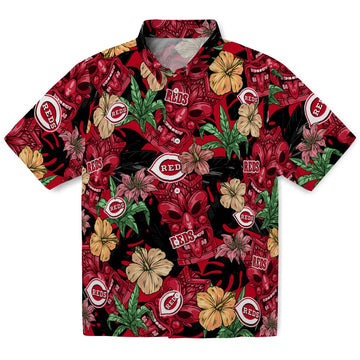 Cincinnati Reds Hawaiian Shirt - Hibiscus Tiki Jungle | Moonbestprint