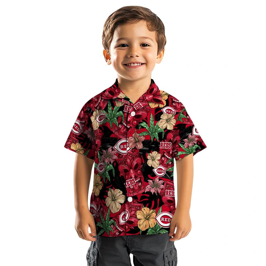 Cincinnati Reds Hawaiian Shirt - Hibiscus Tiki Jungle | Moonbestprint