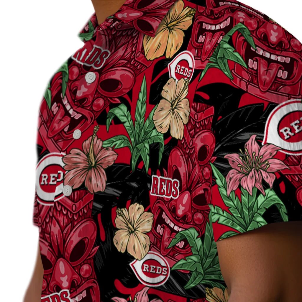 Cincinnati Reds Hawaiian Shirt - Hibiscus Tiki Jungle | Moonbestprint