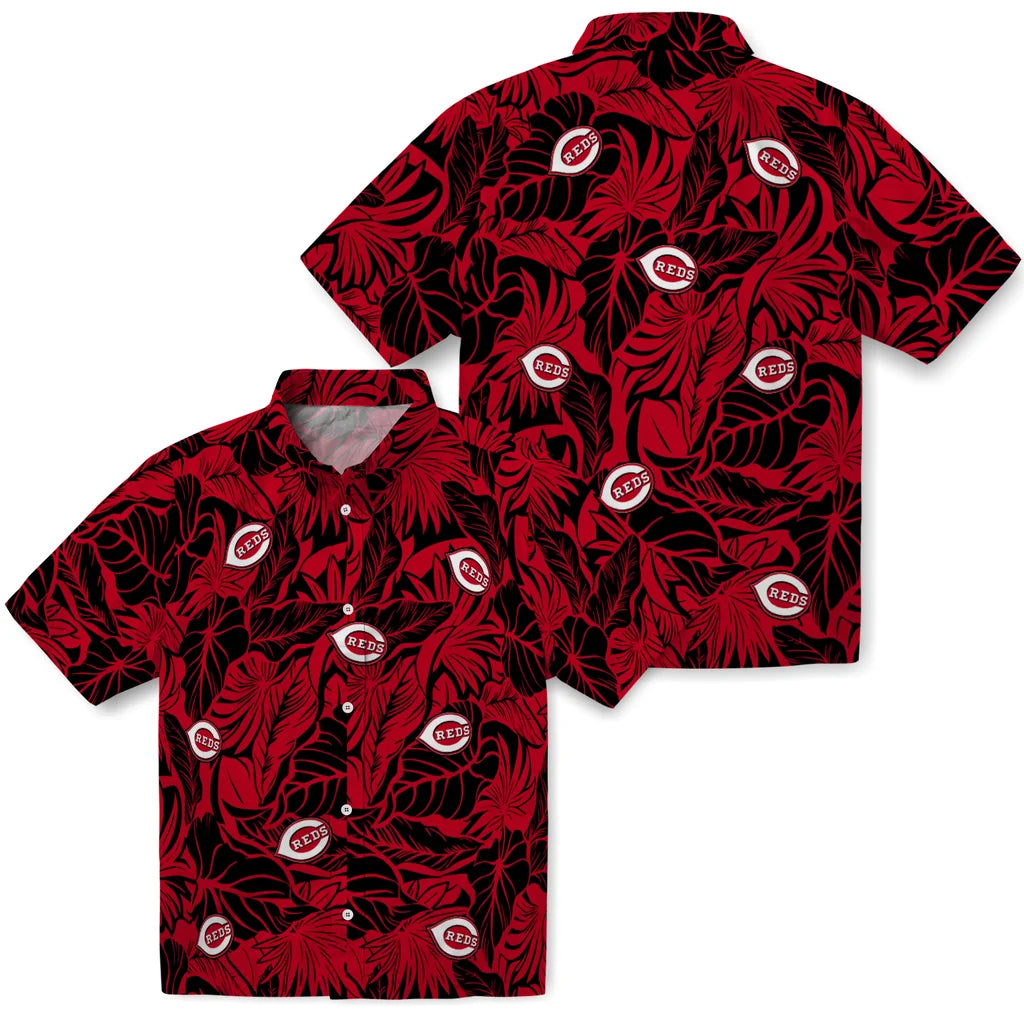 Cincinnati Reds Hawaiian Shirt - Monstera Layer | Moonbestprint