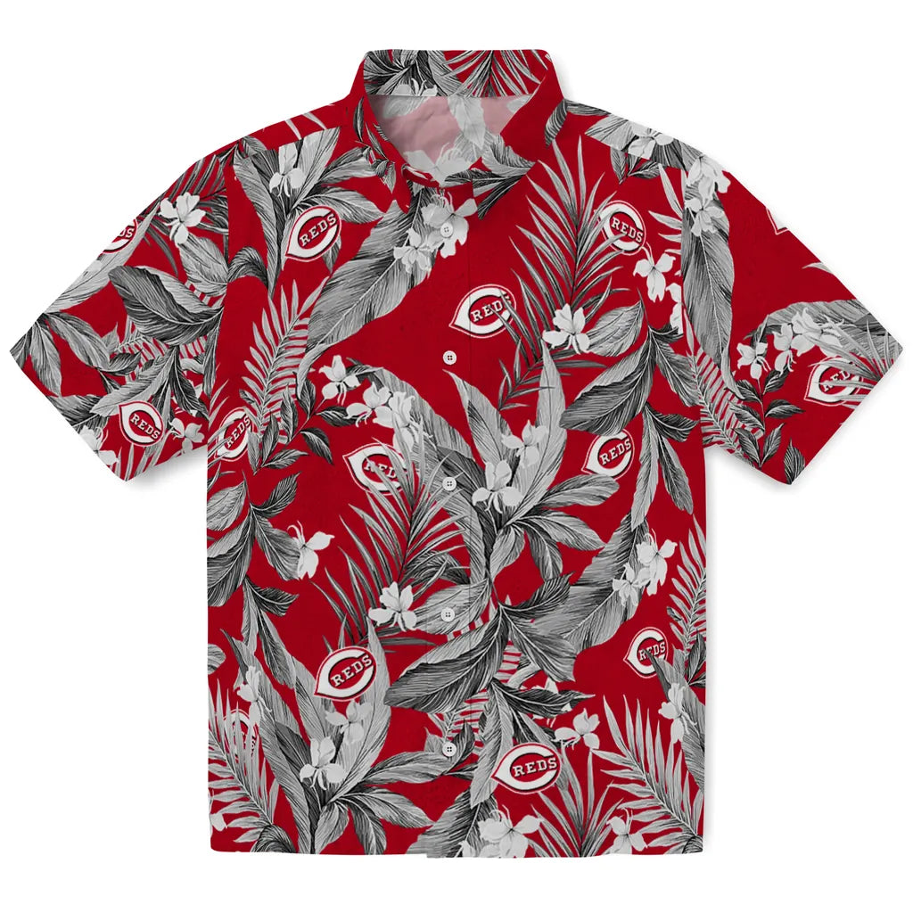 Cincinnati Reds Hawaiian Shirt - Palm Leaves | Moonbestprint