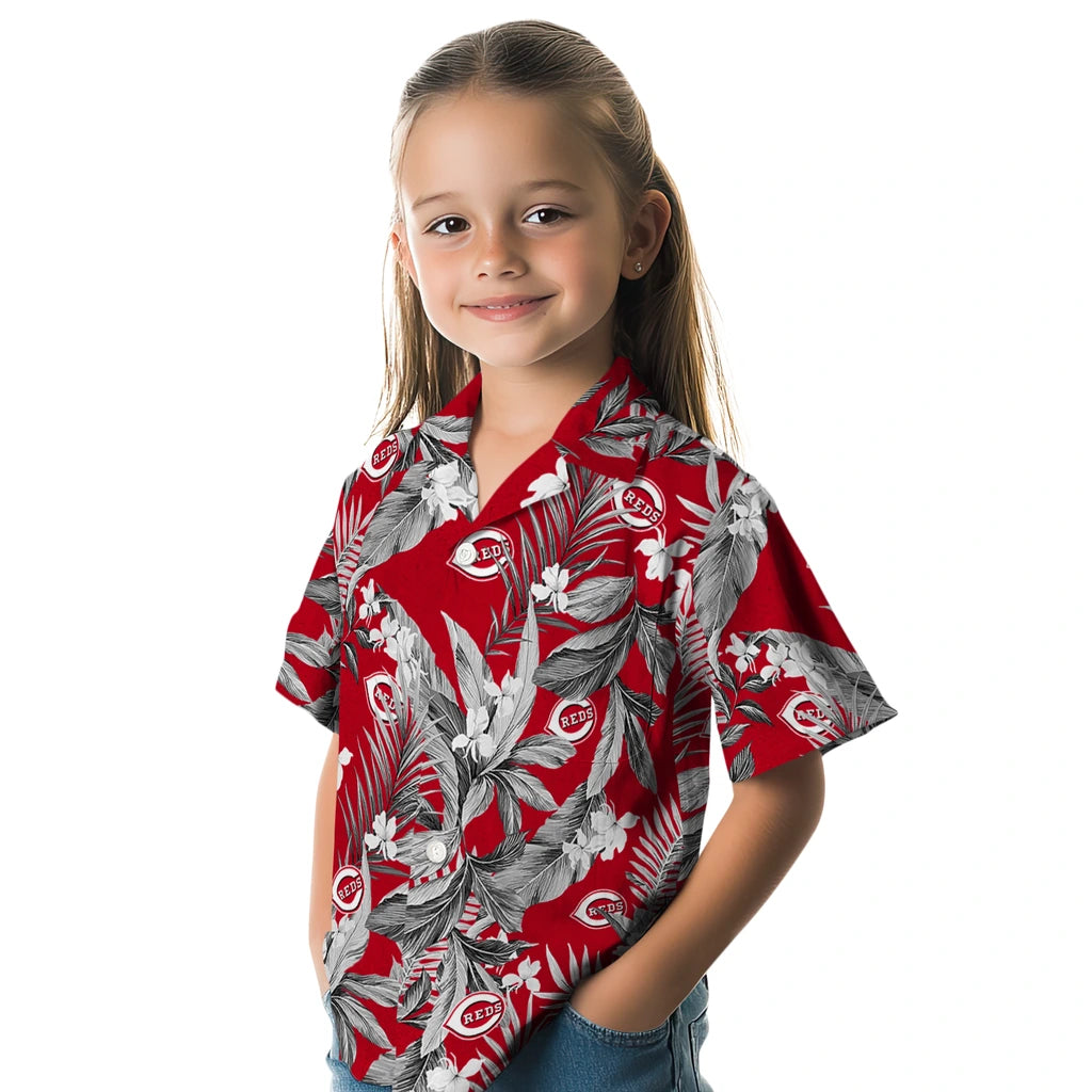 Cincinnati Reds Hawaiian Shirt - Palm Leaves | Moonbestprint