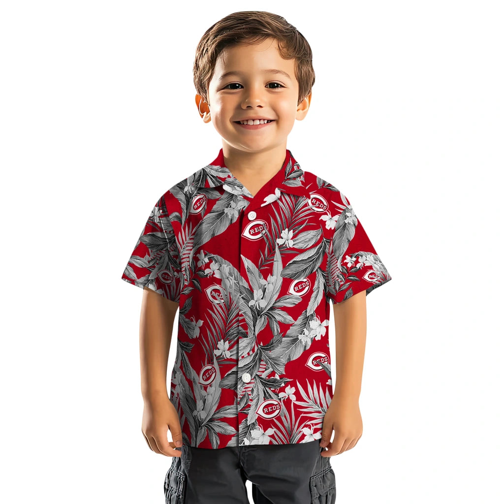 Cincinnati Reds Hawaiian Shirt - Palm Leaves | Moonbestprint