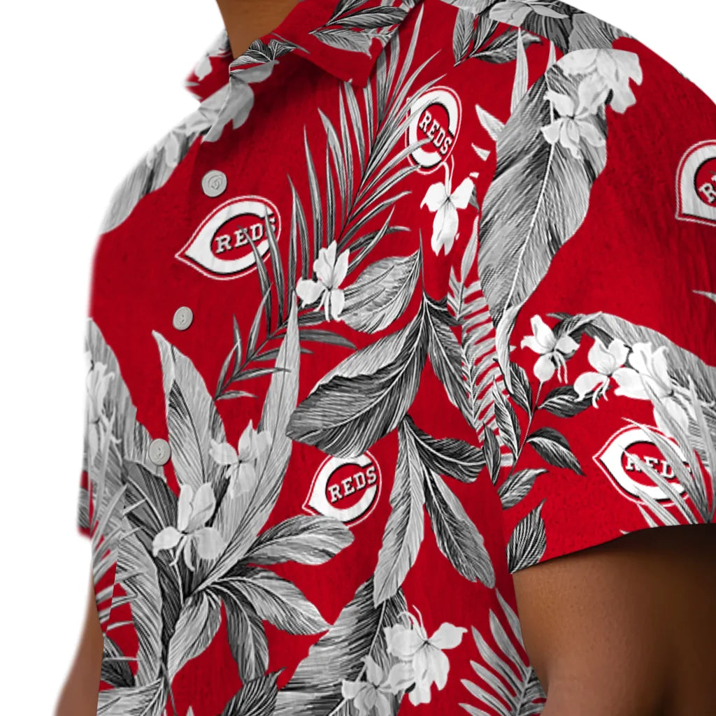 Cincinnati Reds Hawaiian Shirt - Palm Leaves | Moonbestprint