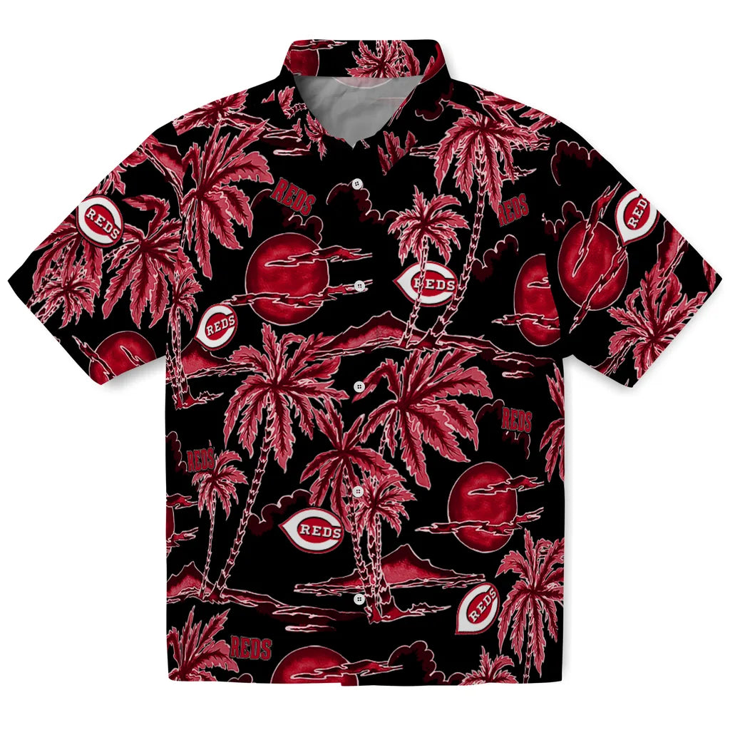 Cincinnati Reds Hawaiian Shirt - Palm Sunset | Moonbestprint