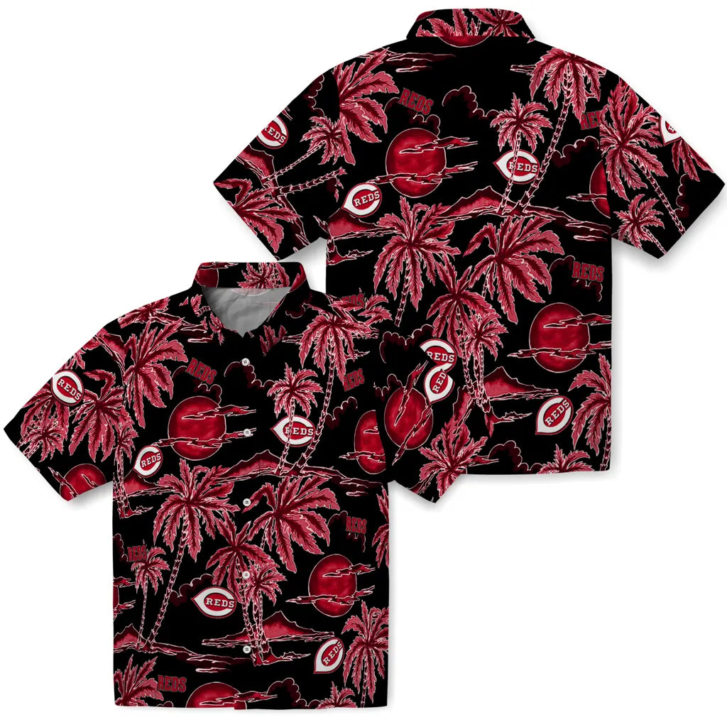 Cincinnati Reds Hawaiian Shirt - Palm Sunset | Moonbestprint