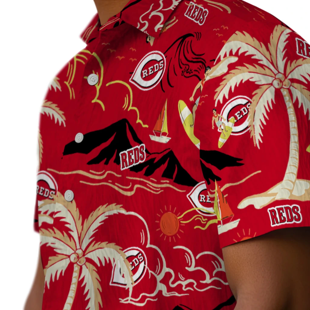 Cincinnati Reds Hawaiian Shirt - Palm Tree Island | Moonbestprint