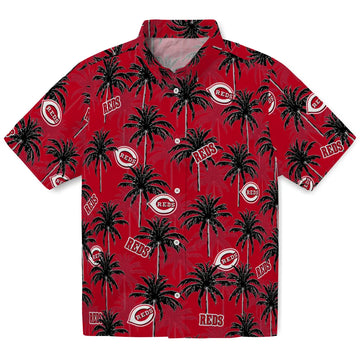 Cincinnati Reds Hawaiian Shirt - Palm Tree Motif | Moonbestprint