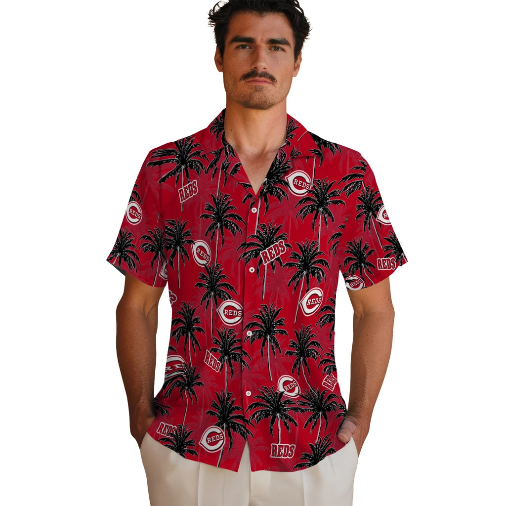 Cincinnati Reds Hawaiian Shirt - Palm Tree Motif | Moonbestprint