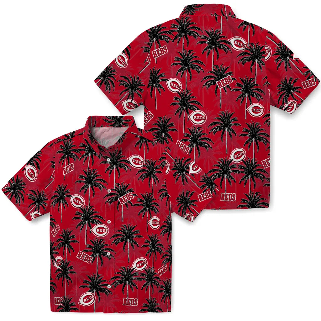 Cincinnati Reds Hawaiian Shirt - Palm Tree Motif | Moonbestprint