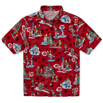 Cincinnati Reds Hawaiian Shirt - Simpsons Christmas | Moonbestprint