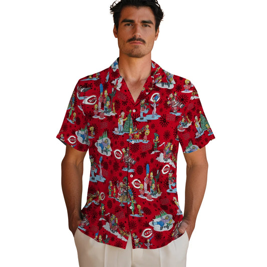 Cincinnati Reds Hawaiian Shirt - Simpsons Christmas | Moonbestprint