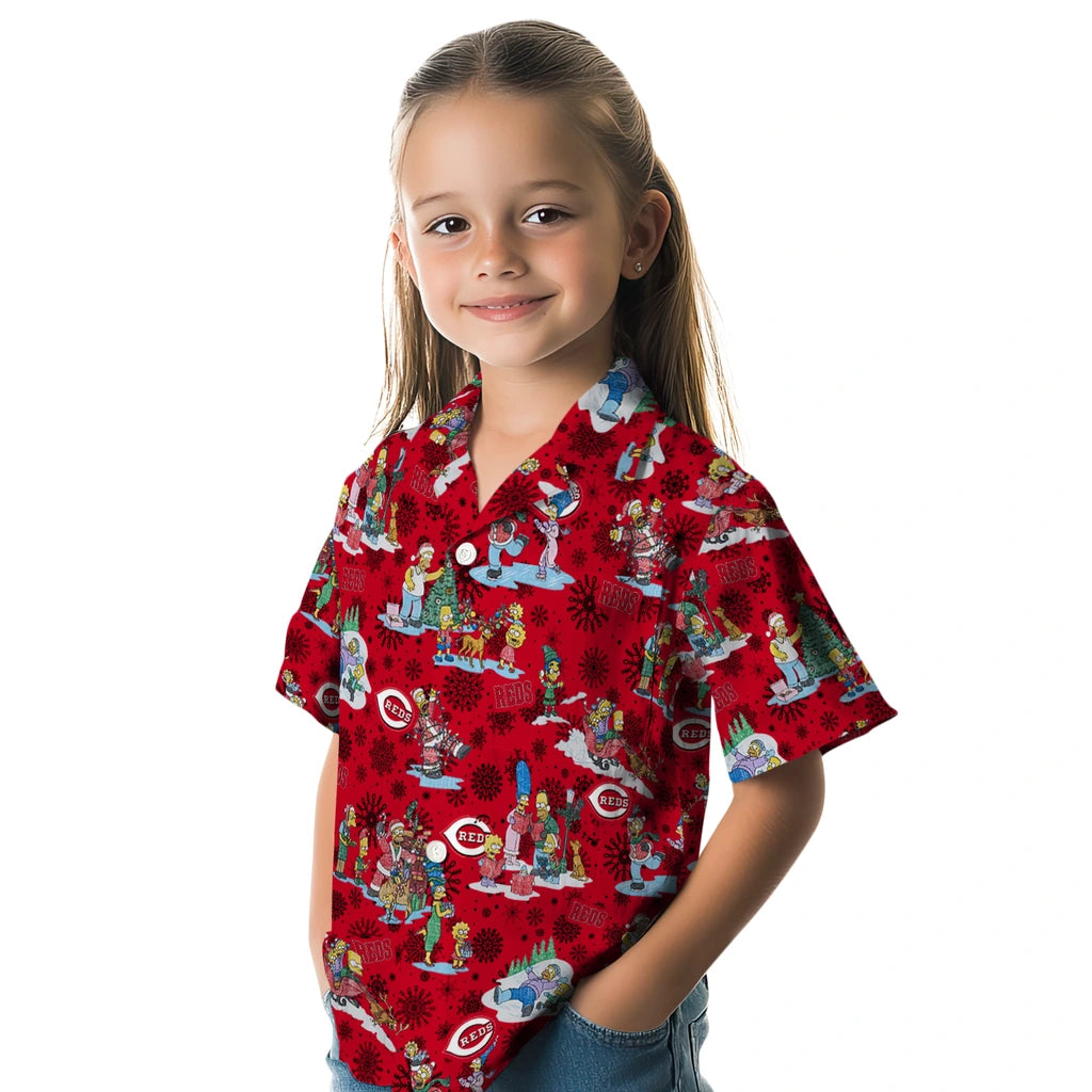 Cincinnati Reds Hawaiian Shirt - Simpsons Christmas | Moonbestprint