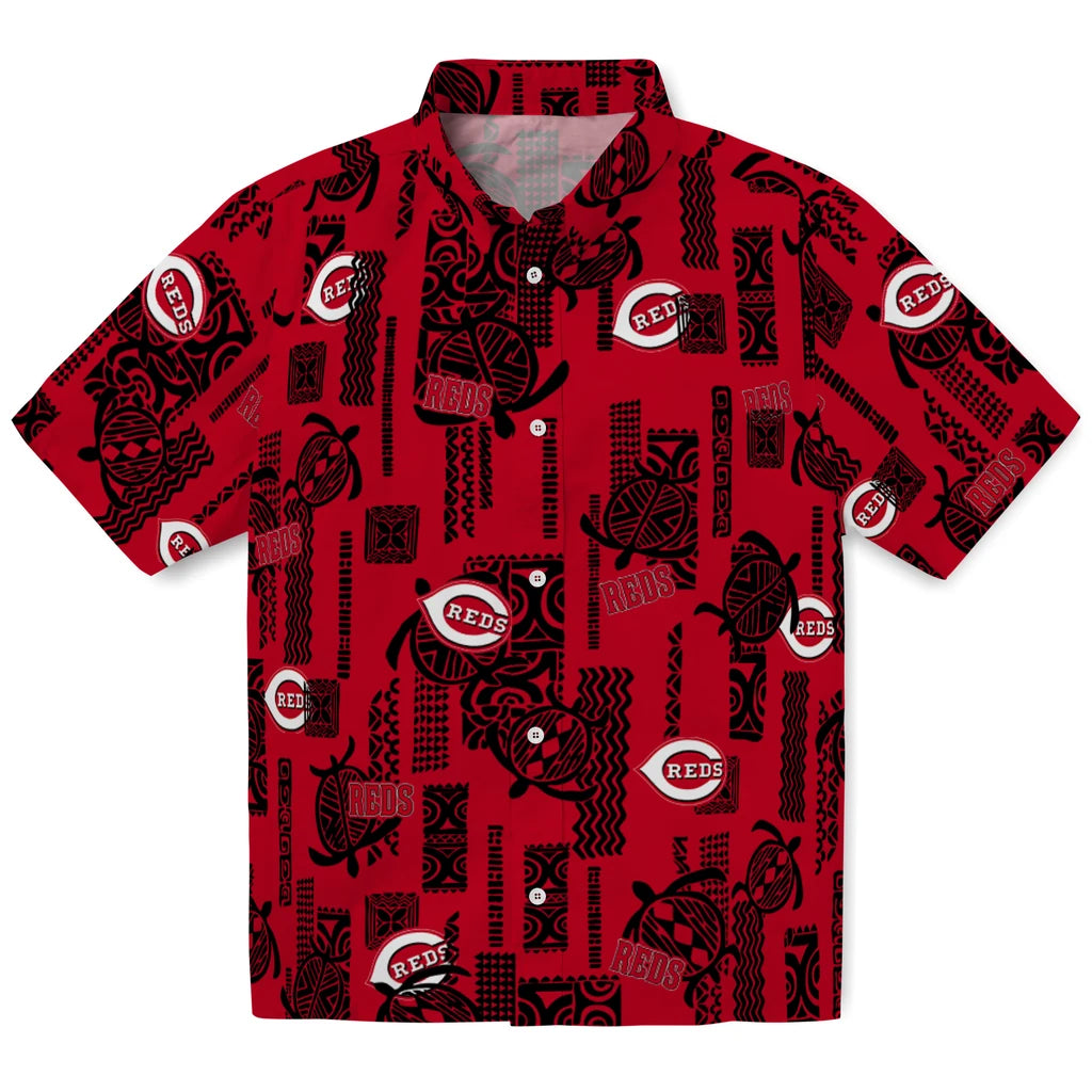 Cincinnati Reds Hawaiian Shirt - Turtle Lines | Moonbestprint