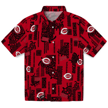 Cincinnati Reds Hawaiian Shirt - Turtle Lines | Moonbestprint