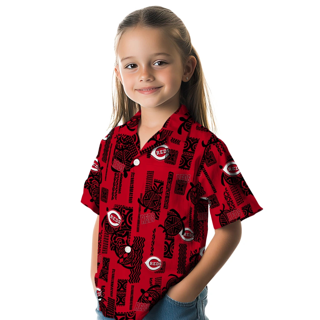 Cincinnati Reds Hawaiian Shirt - Turtle Lines | Moonbestprint