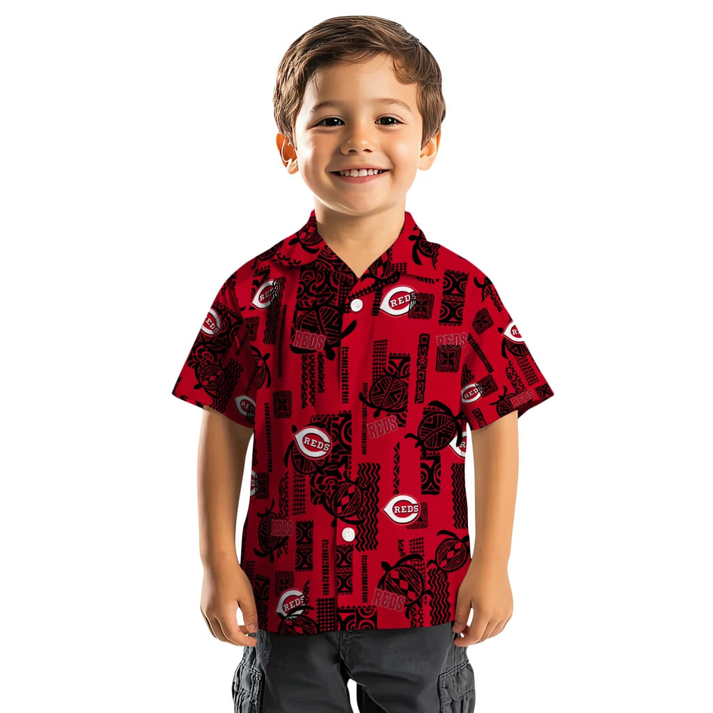 Cincinnati Reds Hawaiian Shirt - Turtle Lines | Moonbestprint