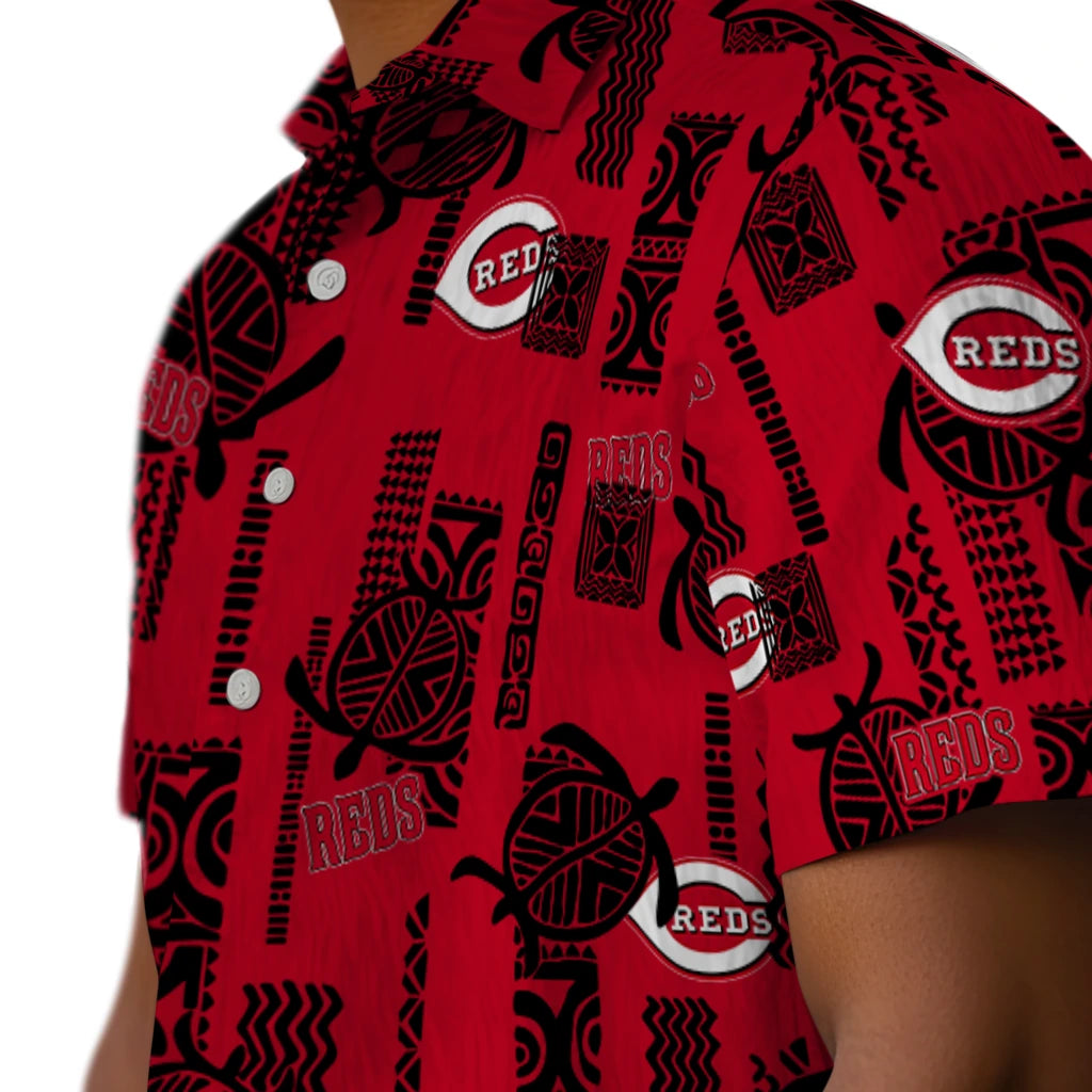 Cincinnati Reds Hawaiian Shirt - Turtle Lines | Moonbestprint