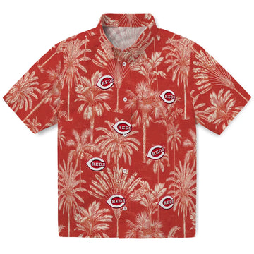 Cincinnati Reds Hawaiian Shirt - Vintage Palm Tree | Moonbestprint