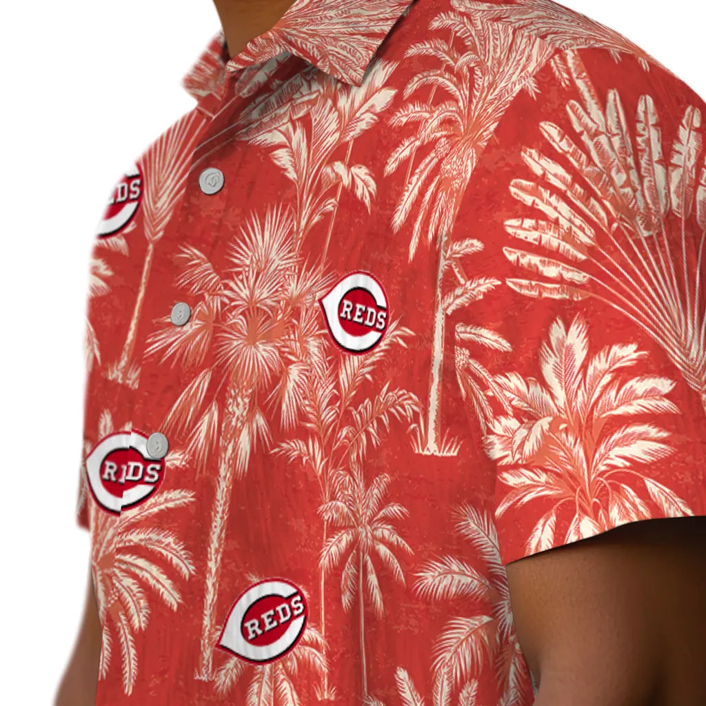 Cincinnati Reds Hawaiian Shirt - Vintage Palm Tree | Moonbestprint
