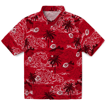 Cincinnati Reds Hawaiian Shirt - Wave Palm | Moonbestprint