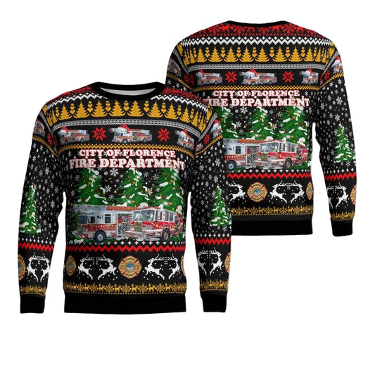 City of Florence Fire Department Florence South Carolina Christmas AOP Sweater ? Usalast