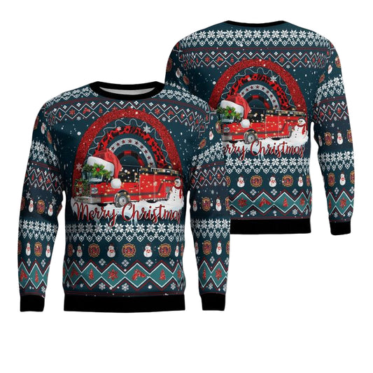 City of La Crosse Fire Department Christmas AOP Sweater ? Usalast