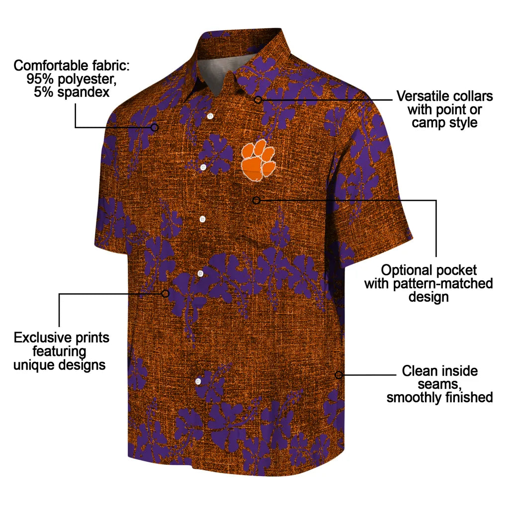 Clemson Tigers Hawaiian Shirt - 50th State Flower | Moonbestprint