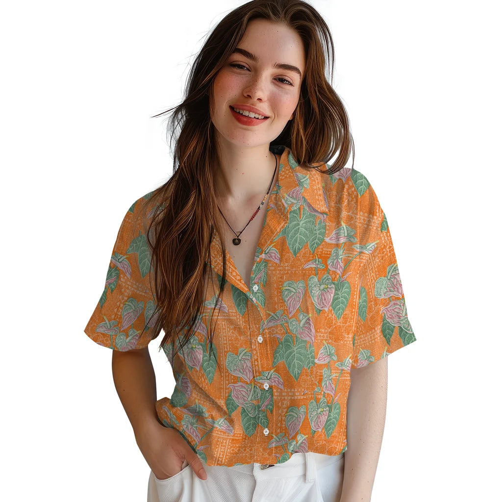 Clemson Tigers Hawaiian Shirt - Anthurium Overlay | Moonbestprint