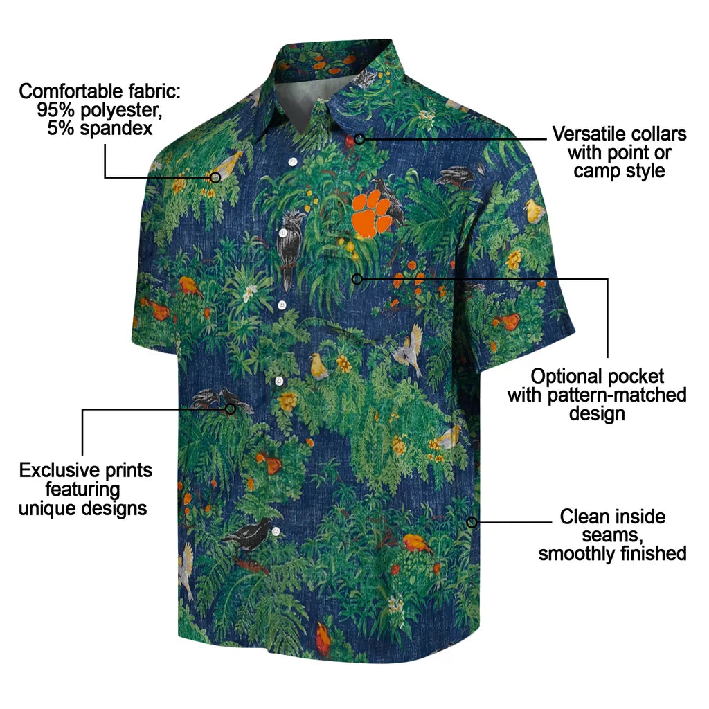 Clemson Tigers Hawaiian Shirt - Bird Canopy | Moonbestprint