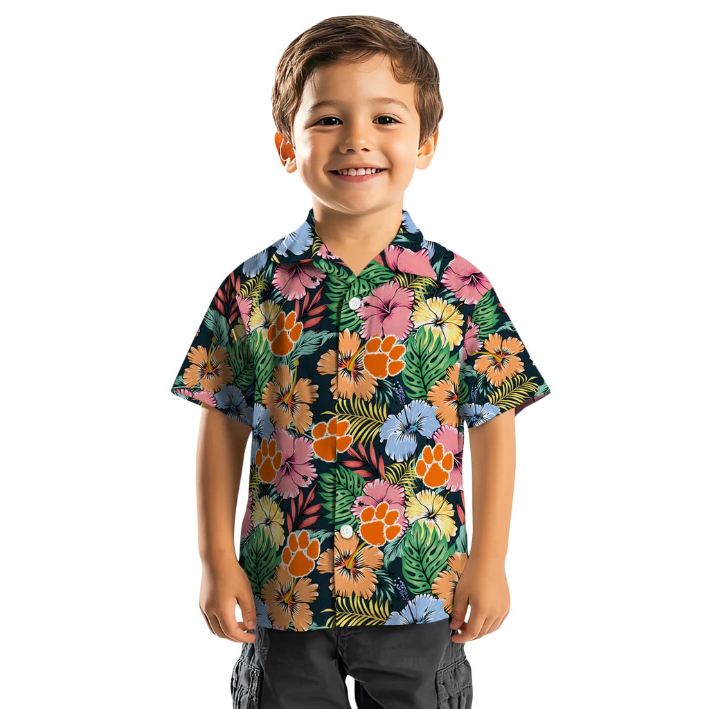 Clemson Tigers Hawaiian Shirt - Brilliant Hibiscus Garden | Moonbestprint