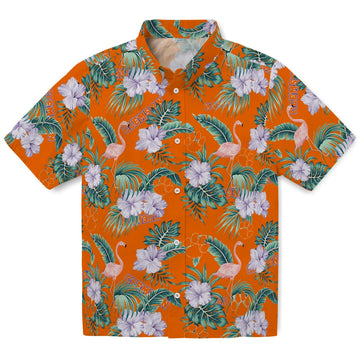 Clemson Tigers Hawaiian Shirt - Flamingo and Hibiscus | Moonbestprint