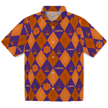 Clemson Tigers Hawaiian Shirt - Golfing Plaid | Moonbestprint