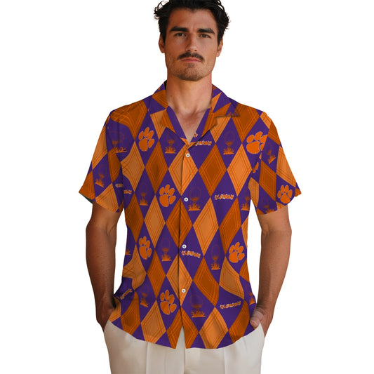 Clemson Tigers Hawaiian Shirt - Golfing Plaid | Moonbestprint