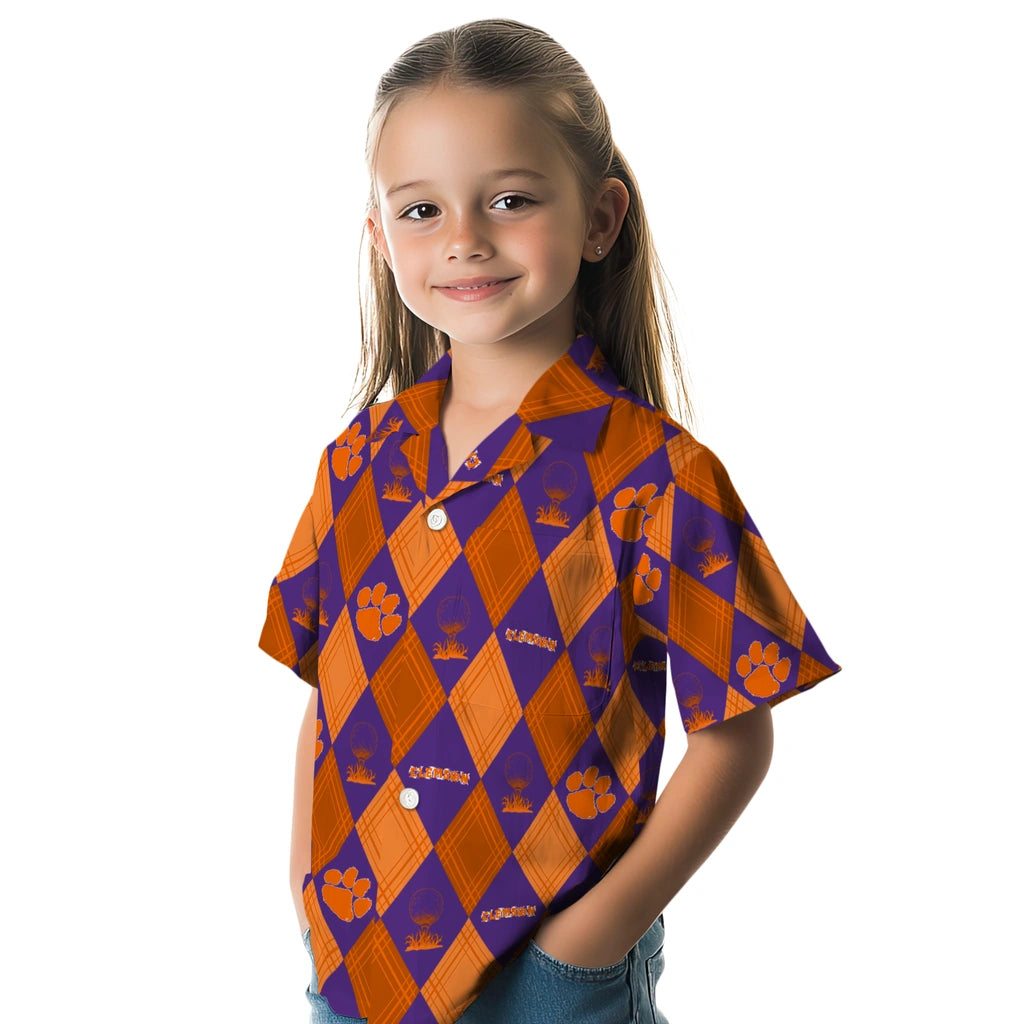 Clemson Tigers Hawaiian Shirt - Golfing Plaid | Moonbestprint