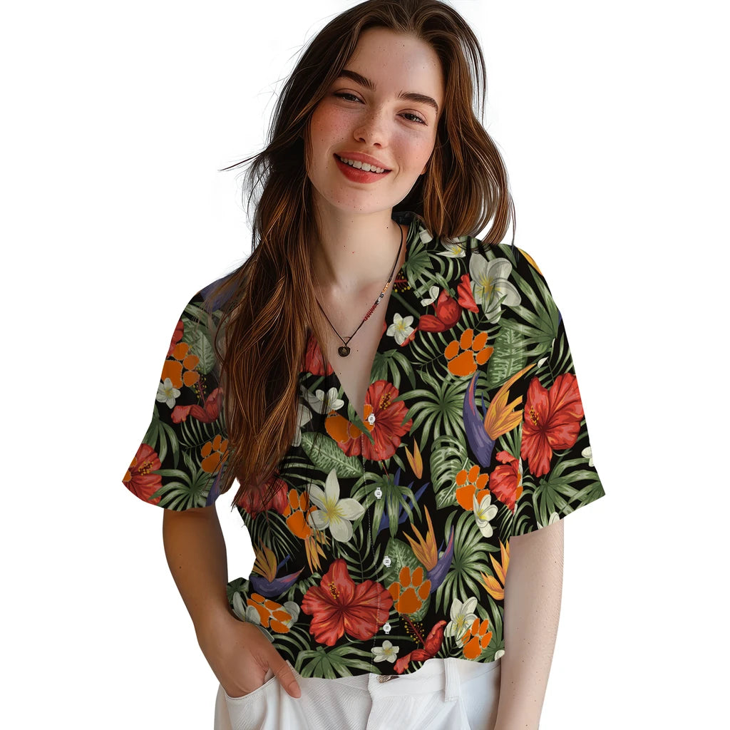 Clemson Tigers Hawaiian Shirt - Hawaii Floral Hibiscus | Moonbestprint