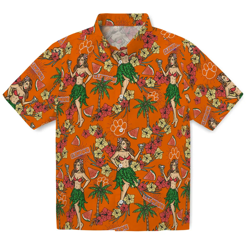 Clemson Tigers Hawaiian Shirt - Hawaiian Girls Design | Moonbestprint